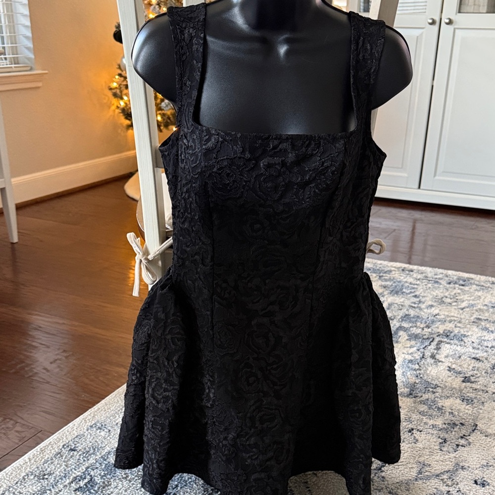 SHEIN Black Textured Mini Dress
